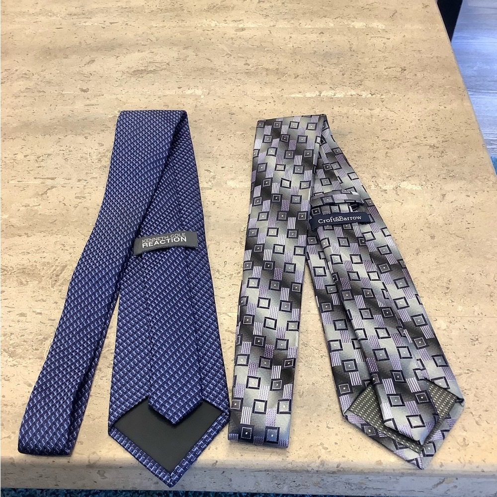 Kenneth Cole Reaction & Croft & Barrow silk necktie bundle.